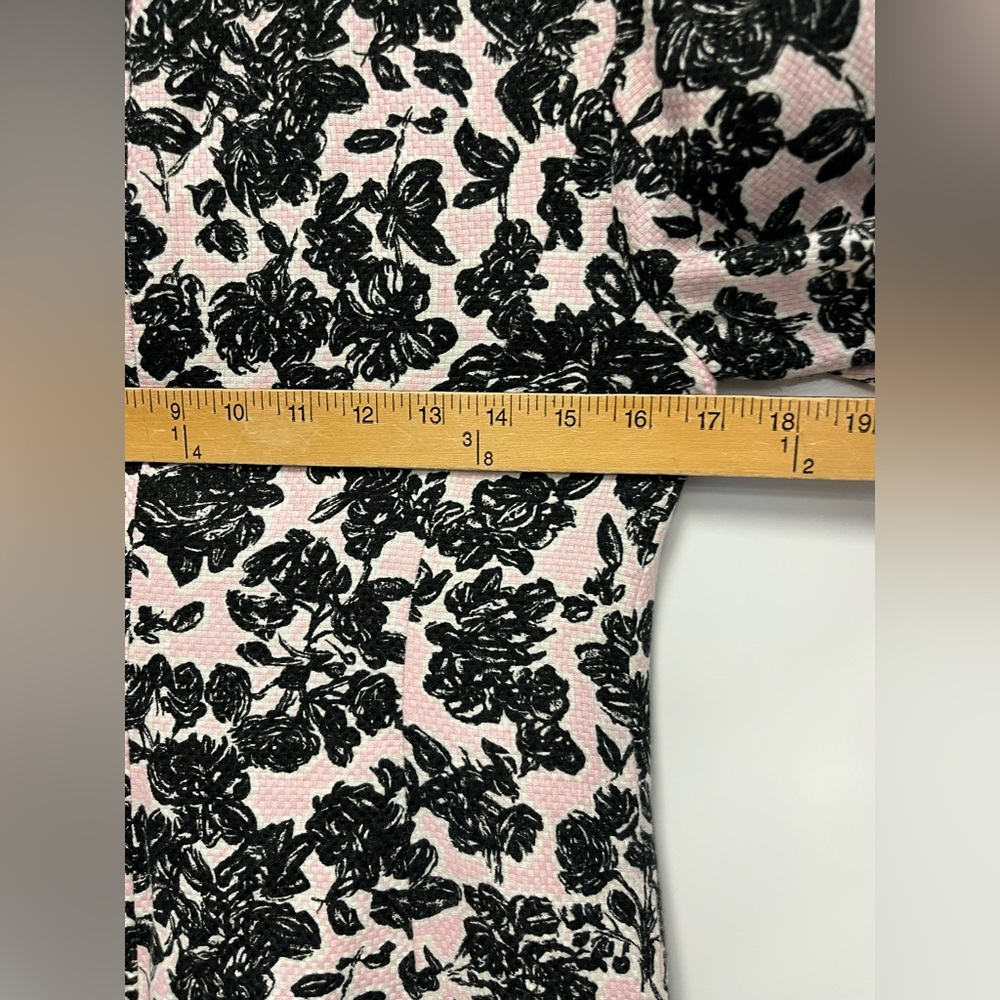 Ann Taylor LOFT Linen Cotton Silk Blend Pink & Black Floral Duster Coat Sz. 2 - Picture 11 of 11
